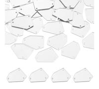 sourcing map 100 Pcs Sew on Acrylic Irregular Crystal Mirror Pieces with Holes Mirror Rhinestones Diamond Beads for DIY Dance Party Wedding Dress Clothing Bags Shoes Decoration, Silver Tone