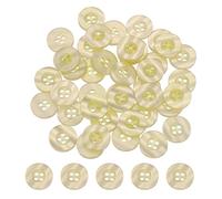 sourcing map 100 Pcs Sewing Shirt Buttons, (5/8") 15mm Resin Round 4-Hole Decorative Flatback Button for DIY Crafts Sweater Shirts Cardigan Coats Pants Shorts, Khaki