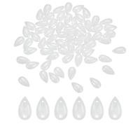 sourcing map 100 Pcs Teardrop Crystal Glass Beads, 8x14mm Teardrop Glass Charm Pendants Water Drop Beads Top Drilled for Jewelry Making DIY Craft Bracelets Necklace, White