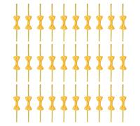 sourcing map 100 Pcs Twist Tie Bows, 3.15" Mini Bows Twisty Ties with Small Cute Dots Satin Ribbon for Lollipop DIY Crafts Baked Food Treat Bag Package, Yellow