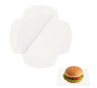 sourcing map 100 Pcs Wax Paper Sheets for Food, 7 x 7 Inch Greaseproof Wrapping Paper Sheets, Square Food Basket Liners for Sandwich Hamburger Bread, White