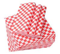 sourcing map 100 Pcs Wax Paper Sheets for Food, 8.7 x 8.7 Inch Wrapping Paper Sheets, Pack Checkered Food Basket Liners, Grease Resistant Sandwich Baking Paper, Red