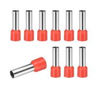 sourcing map 100 Pcs Wire Ferrule Connectors VE16-18 - 5AWG Crimp Copper Ferrules Terminals Connector Insulated Cord End Terminal for Electrical Projects Industrial Chemical Industry, Red