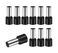 sourcing map 100 Pcs Wire Ferrule Connectors VE25-16 - 4AWG Crimp Copper Ferrules Terminals Connector Insulated Cord End Terminal for Electrical Projects Industrial Chemical Industry, Black