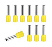 sourcing map 100 Pcs Wire Ferrule Connectors VE4012-12AWG Crimp Copper Ferrules Terminals Connector Insulated Cord End Terminal for Electrical Projects Industrial Chemical Industry, Yellow