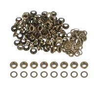 sourcing map 100 Set Color Round Grommets 5mm 3/16" Hole Metal Eyelets with Washers for Scrapbooking Shoes Clothes Leather Canvas, Bronze