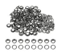 sourcing map 100 Set Color Round Grommets 6mm 1/4" Hole Metal Eyelets with Washers for Scrapbooking Shoes Clothes Leather Canvas, Dark Grey
