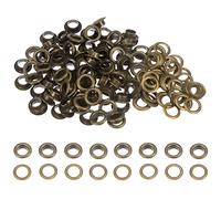 sourcing map 100 Set Color Round Grommets 8mm 1/3" Hole Metal Eyelets with Washers for Scrapbooking Shoes Clothes Leather Canvas, Bronze