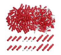 sourcing map 100 Set Heat Shrink Butt Connectors, 12-10AWG Insulated Waterproof Wire Connectors Red Male and Female Wire Crimp Terminals for Industrial, Automotive, Boat Stereo