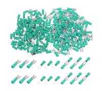 sourcing map 100 Set Heat Shrink Wire Terminal, 22-16AWG Green Insulated Crimp Terminal Electrical Connectors Male and Female Spade Connectors for Industrial, Automotive, Boat Stereo