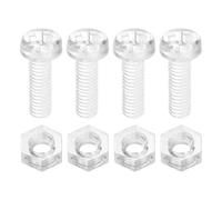 sourcing map 100 Sets Clear Acrylic Screws and Nuts Kit, M2.5 x 8mm PC Transparent Round Head Phillips Bolts with Hex Nut, Bolts and Nuts Kit for Machine Electronic Equipment DIY Crafts