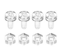 sourcing map 100 Sets Clear Acrylic Screws and Nuts Kit, M3 x 6mm PC Transparent Round Head Phillips Bolts with Hex Nut, Bolts and Nuts Kit for Machine Electronic Equipment DIY Crafts