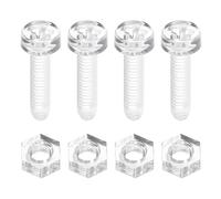 sourcing map 100 Sets Clear Acrylic Screws and Nuts Kit, M4 x 16mm PC Transparent Round Head Phillips Bolts with Hex Nut, Bolts and Nuts Kit for Machine Electronic Equipment DIY Crafts