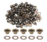 sourcing map 100 Sets Grommets Eyelets, 3.5mm Brass Self Backing Eyelets Metal Eyelet with Washers for Belts, Shoes, Clothes, Bead Cores, DIY Project, Bronze