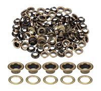 sourcing map 100 Sets Grommets Eyelets, 5mm Brass Self Backing Eyelets Metal Eyelet with Washers for Belts, Shoes, Clothes, Bead Cores, DIY Project, Bronze