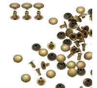 sourcing map 100 Sets Single Cap Rivets 9mm Carbon Steel Round Head Snaps Studs Fasteners Tubular Metal Studs for Leather Craft Repairs Decoration, Bronze