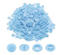 sourcing map 100 Sets T5 Resin Plastic Snaps, Glossy Round Resin Fasteners No-Sew Snap Buttons Kit for Fabric Sewing, Crafts, Clothing, Bags (Sky Blue)