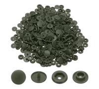sourcing map 100 Sets T5 Resin Plastic Snaps, Glossy Round Resin Fasteners No-Sew Snap Buttons Kit for Fabric Sewing, Crafts, Clothing, Bags (Olive Green)