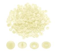 sourcing map 100 Sets T5 Resin Plastic Snaps, Glossy Round Resin Fasteners No-Sew Snap Buttons Kit for Fabric Sewing, Crafts, Clothing, Bags (Milk White)