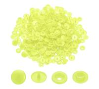 sourcing map 100 Sets T5 Resin Plastic Snaps, Glossy Round Resin Fasteners No-Sew Snap Buttons Kit for Fabric Sewing, Crafts, Clothing, Bags (Bright Yellow)