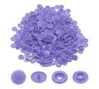 sourcing map 100 Sets T5 Resin Plastic Snaps, Glossy Round Resin Fasteners No-Sew Snap Buttons Kit for Fabric Sewing, Crafts, Clothing, Bags (Purple)