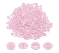 sourcing map 100 Sets T5 Resin Plastic Snaps, Glossy Round Resin Fasteners No-Sew Snap Buttons Kit for Fabric Sewing, Crafts, Clothing, Bags (Light Pink)