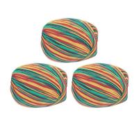 sourcing map 100% Wool Yarn, 4-Ply Wool Roving Luxurious and Soft Hand Dyed Yarn for Hand Knitting Crocheting, 3.52 OZ, 306 Yard (Yellow/Red/Green, 3 Ball)