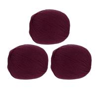 sourcing map 100% Wool Yarn, 4-Ply Wool Roving Luxurious and Soft Yarn Hand Dyed Yarn for Hand Knitting Crocheting, 3.52 OZ, 306 Yard (Dark Purple, 3 Ball)