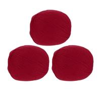 sourcing map 100% Wool Yarn, 4-Ply Wool Roving Luxurious and Soft Yarn Hand Dyed Yarn for Hand Knitting Crocheting, 3.52 OZ, 306 Yard (Dark Red, 3 Ball)