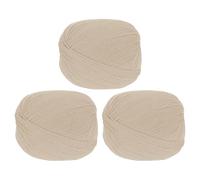 sourcing map 100% Wool Yarn, 4-Ply Wool Roving Luxurious and Soft Yarn Hand Dyed Yarn for Hand Knitting Crocheting, 3.52 OZ, 306 Yard (Beige, 3 Ball)