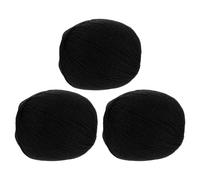 sourcing map 100% Wool Yarn, 4-Ply Wool Roving Luxurious and Soft Yarn Hand Dyed Yarn for Hand Knitting Crocheting, 3.52 OZ, 306 Yard (Black, 3 Ball)