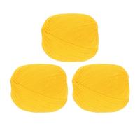 sourcing map 100% Wool Yarn, 4-Ply Wool Roving Luxurious and Soft Yarn Hand Dyed Yarn for Hand Knitting Crocheting, 3.52 OZ, 306 Yard (Light Yellow, 3 Ball)