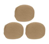 sourcing map 100% Wool Yarn, 4-Ply Wool Roving Luxurious and Soft Yarn Hand Dyed Yarn for Hand Knitting Crocheting, 3.52 OZ, 306 Yard (Khaki, 3 Ball)