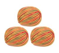 sourcing map 100% Wool Yarn, 4-Ply Wool Roving Luxurious and Soft Yarn Hand Dyed Yarn for Hand Knitting Crocheting, 3.52 OZ, 306 Yard (Red/Yellow/Beige, 3 Ball)