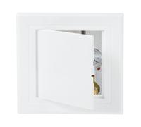 sourcing map 100 x 100mm Access Panel for Drywall and Ceiling, ABS Plastic Wall Hole Cover Plate Ceiling Access Hinged Door Electrical Panel Cover for Electrical Utility Plumbing HVAC, White