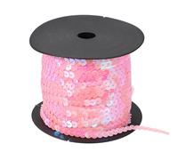 sourcing map 100 Yard Flat Sequin Strip, 6mm Paillette Sequins String Ribbon Roll Spangle Flat Sequin Strip for Crafts Embellishments Sewing Costume Accessories, Fantasy Pink