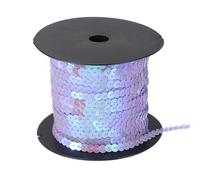 sourcing map 100 Yard Flat Sequin Strip, 6mm Paillette Sequins String Ribbon Roll Spangle Flat Sequin Strip for Crafts Embellishments Sewing Costume Accessories, Fantasy Purple