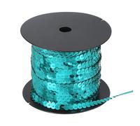 sourcing map 100 Yard Flat Sequin Strip, 6mm Paillette Sequins String Ribbon Roll Spangle Flat Sequin Strip for Crafts Embellishments Sewing Costume Accessories, Lake Blue