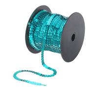 sourcing map 100 Yards x 0.24 Inch Flat Sequin Strip Laser Sequins Fabric Paillette Spangle Sequins Trim for Crafts DIY Sequin Fringe Sewing Lake Blue