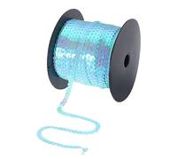 sourcing map 100 Yards x 0.24 Inch Flat Sequin Strip Laser Sequins Fabric Paillette Spangle Sequins Trim for Crafts DIY Sequin Fringe Sewing Sky Blue