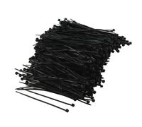 sourcing map 1000 Pack Black Plastic Cable Zip Tie Fasten Wrap for Home Office Garage 80mm x 2mm
