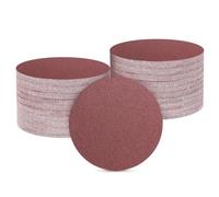 sourcing map 1000 Pcs 50mm 2 Inch Sanding Discs, 80 Grit Hook and Loop Sandpaper, No-Hole Aluminum Oxide Orbital Sander Sandpaper for Woodworking Automotive Metal Polishing, Red