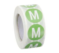 sourcing map 1000 Pcs Clothing Size Stickers Labels Rolls 1 Inch Round Self Adhesive Apparel Size Labels Stickers for Clothing T-Shirts Trousers Skirt Home Retail (M, Cyan)
