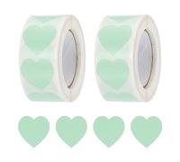 sourcing map 1000 Pcs Heart Shaped Sticker 1 Inch Self-Adhesive Love Label Heart Decorations for Envelope,Valentine Day,Wedding Party, Glass Green