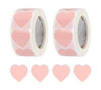 sourcing map 1000 Pcs Heart Shaped Sticker 1 Inch Self-Adhesive Love Sticker Label Heart Decorations for Envelope,Valentine Day,Wedding Party, Pink