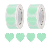 sourcing map 1000 Pcs Heart Shaped Sticker 1 Inch Self-Adhesive Love Sticker Label Heart Decorations for Envelope,Valentine Day,Wedding Party, Light Green