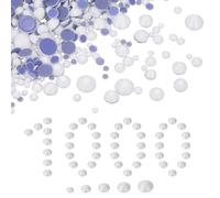 sourcing map 1000 Pcs Hotfix Rhinestones, 2mm-6.6mm Flatback Crystal Glass Gems with Clear Bag Nail Art Kit for Crafts Clothes DIY Decoration 5 Sizes (SS6-SS20 Set,Pure White)
