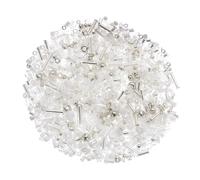 Sourcing Map 1000 Pcs Silver White Glass Bugle Beads, 1-4mm, Cylindrical, CRAFT_BEAD, Jewelry Making, DIY Earrings, Necklaces, Bracelets