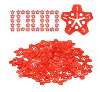 sourcing map 1000 Pcs Tile Spacers Reusable Tile Leveling Clips Pentagram Plastic Shims for Various Types of Tile Leveling Easy to Use and Removes, Red