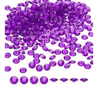 sourcing map 1000 Pcs Wedding Table Scatter Confetti Fake Crystals, Acrylic Diamonds Rhinestones Vase Fillers Gems for Crafts, Table Centerpiece Decor, Bridal Shower Party (Dark Purple, 8mm)